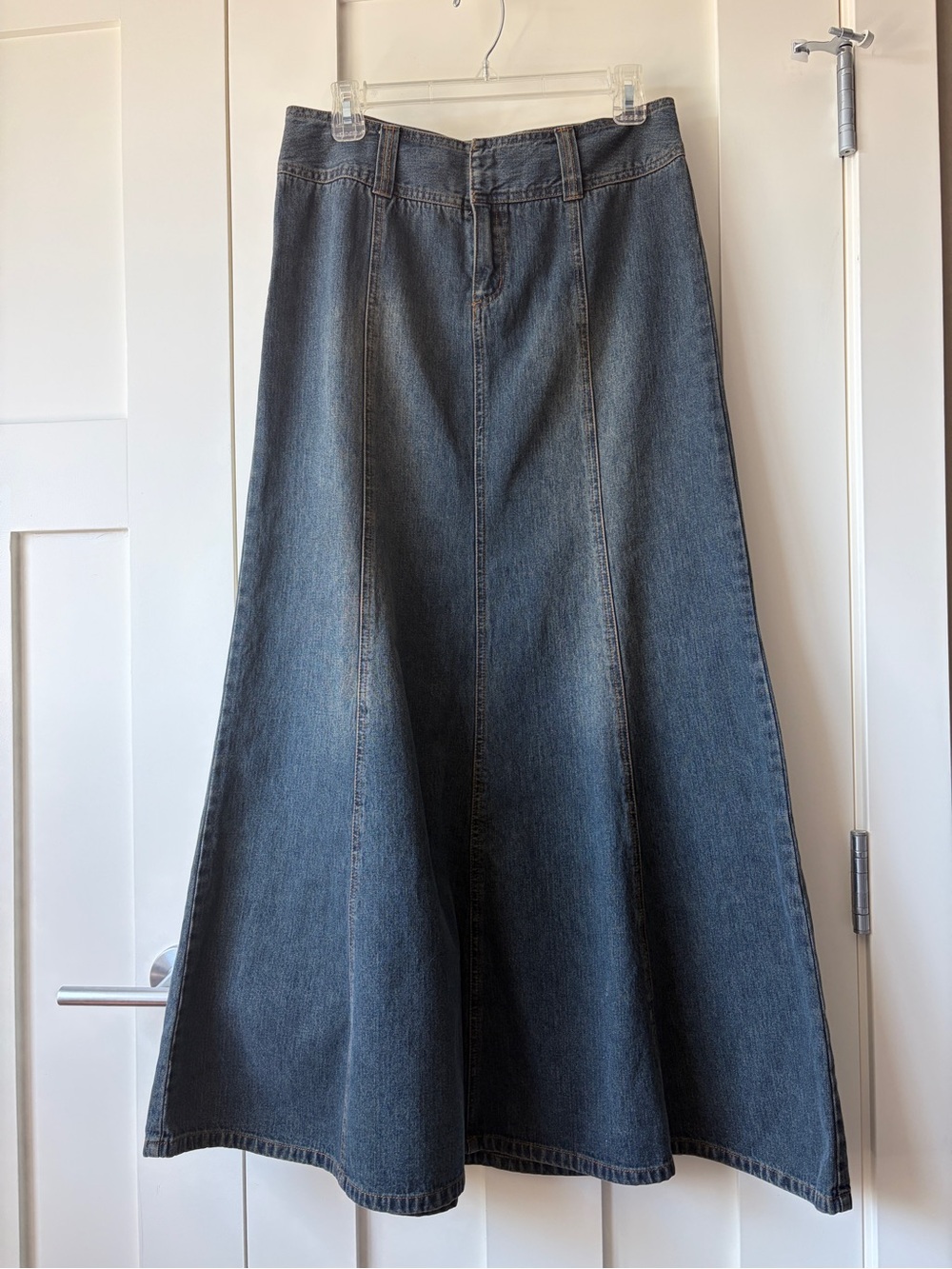 Smart Set Denim Blue Skirt with Contrast Stitching